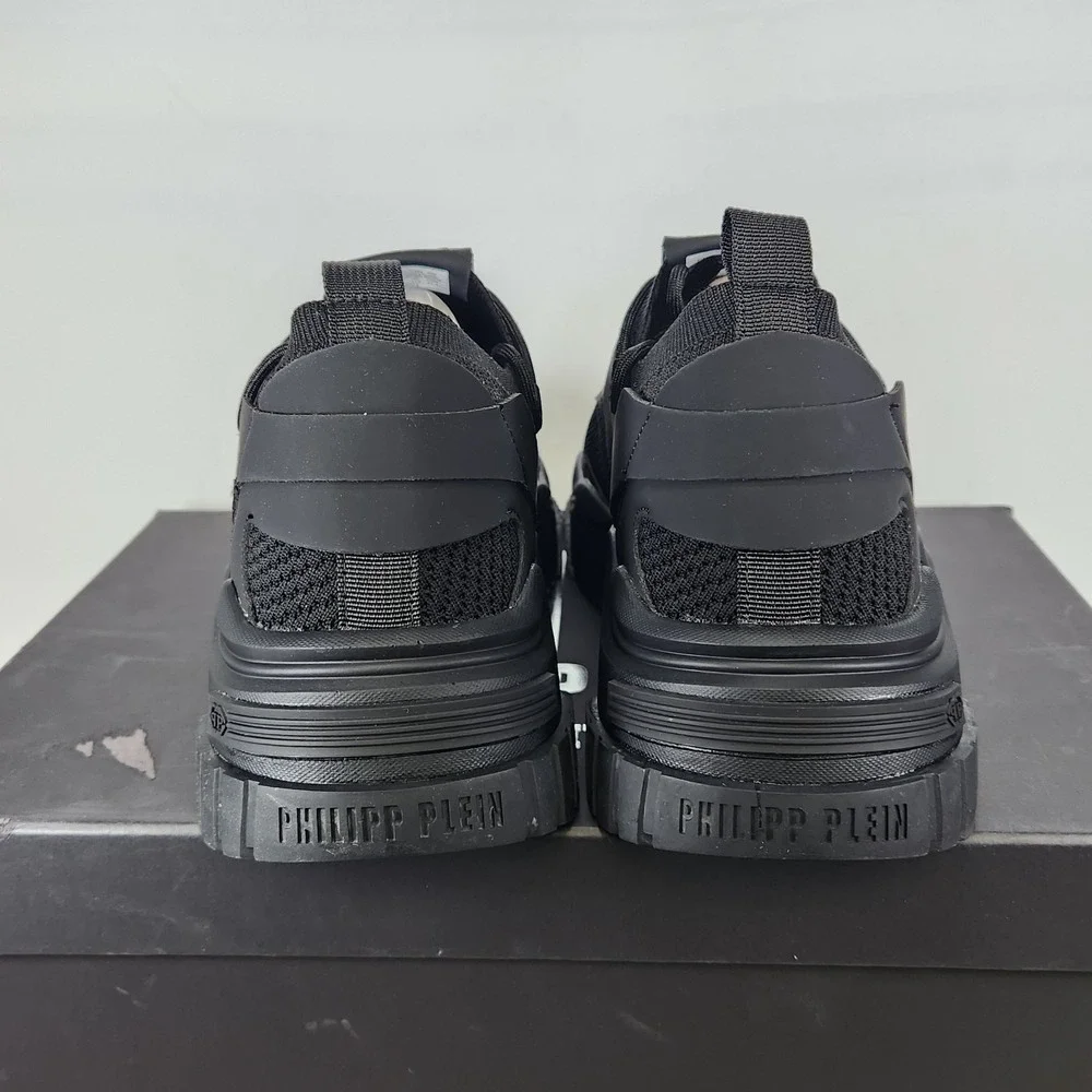 Philipp Plein Trainer Sneakers Mens Size 9 Black Predator Active USC0399